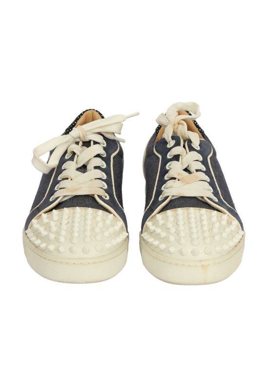 Christian Louboutin EU 37 Blue /White Spiked Sneakers