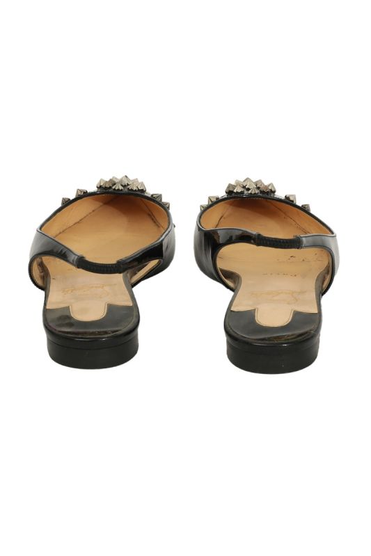Christian Louboutin EU  37 Leather Darma Spikes Slingback Flats