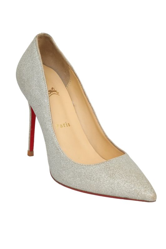 Christian Louboutin EU 37 Silver Glitter Pumps