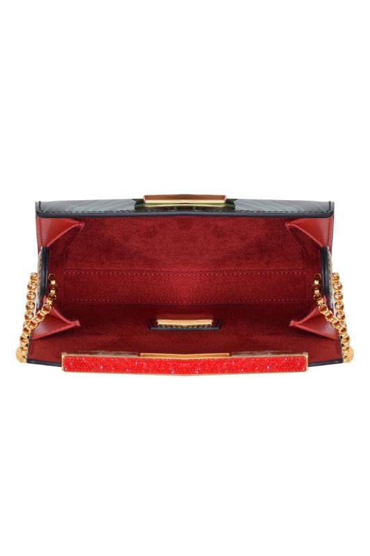 Christian Louboutin Malachite Patent Leather Evening Bag