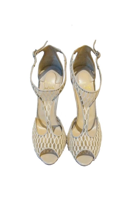 CHRISTIAN LOUBOUTIN MESH PEEPTOES