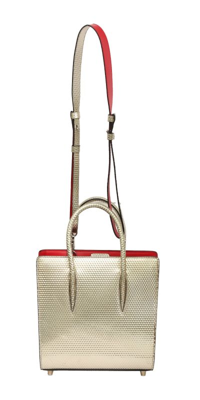 Christian Louboutin Paloma  Spiked Metallic Handbag