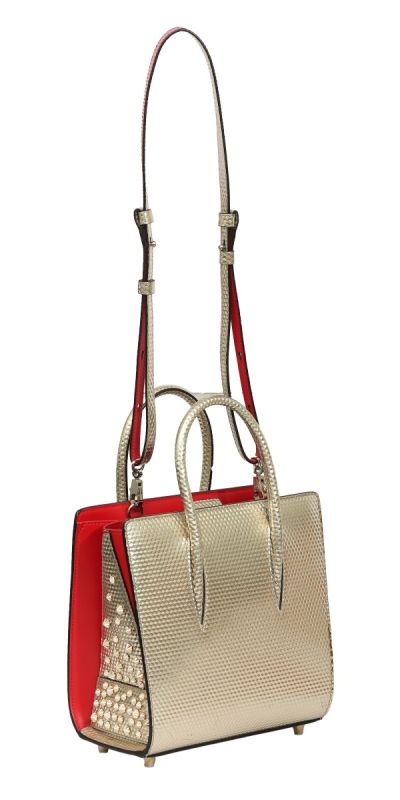 Christian Louboutin Paloma  Spiked Metallic Handbag