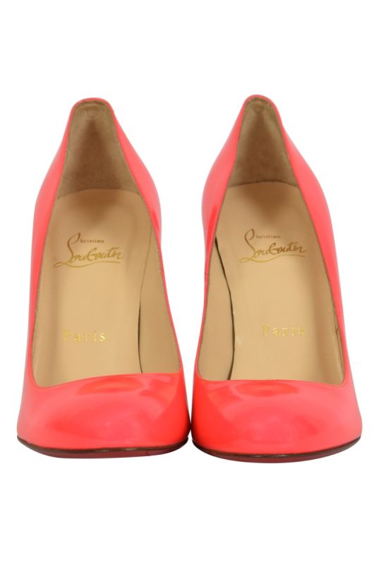 Christian Louboutin Pink Leather Slip on Pumps