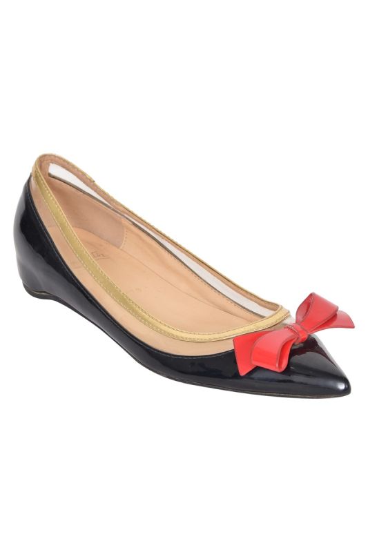 Christian Louboutin Red Bow Ballerinas