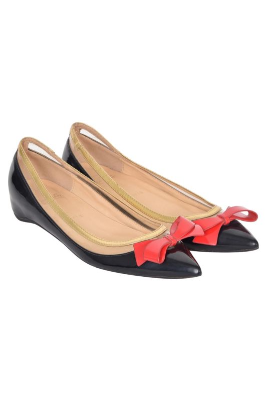 Christian Louboutin Red Bow Ballerinas