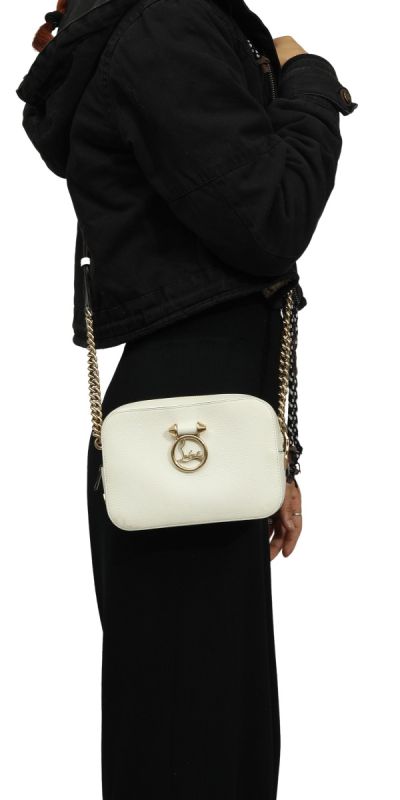 Christian Louboutin Rubylou White Logo Crossbody Bag