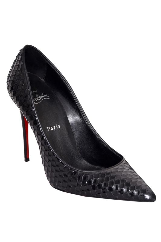 Christian Louboutin Snakeskin Black Pumps