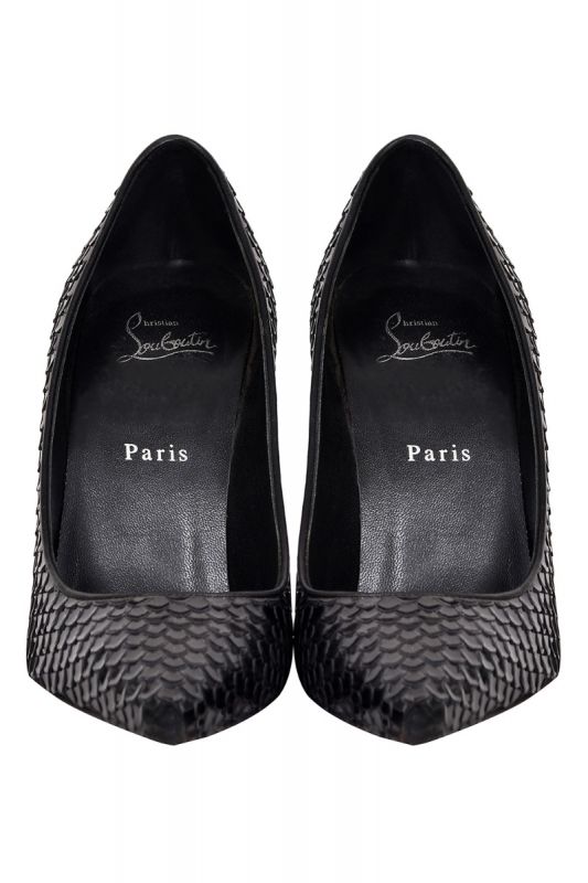 Christian Louboutin Snakeskin Black Pumps