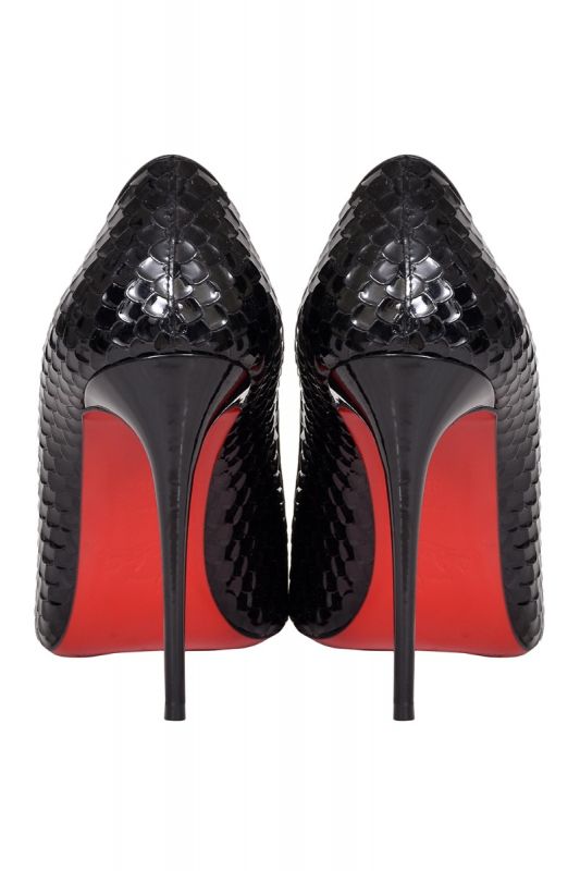 Christian Louboutin Snakeskin Black Pumps