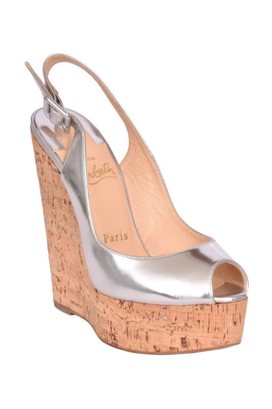 Christian Louboutin Une Plume Cork Wedges