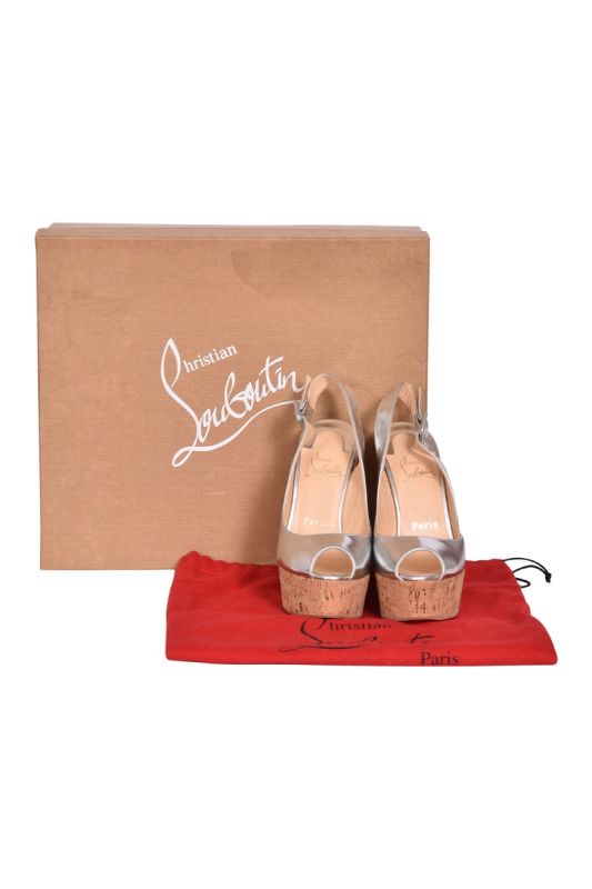 Christian Louboutin Une Plume Cork Wedges