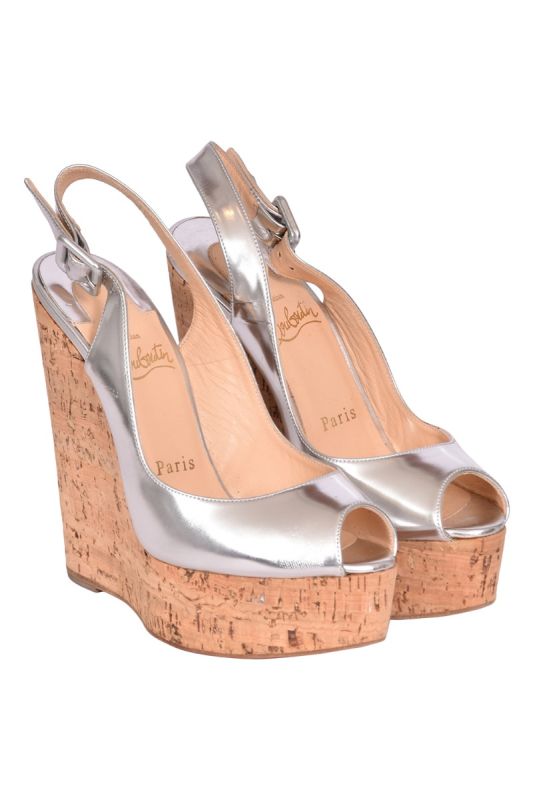 Christian Louboutin Une Plume Cork Wedges