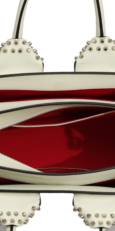 Christian Louboutin White Snakeskin Effect Leather Eloise Satchel