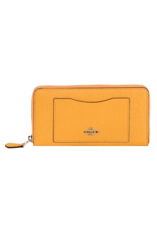 COACH ACCORDION ZIP WALLET  YELLOW