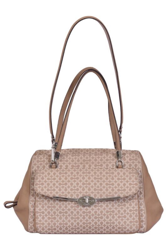 Coach Beige Monogram Shoulder Bag