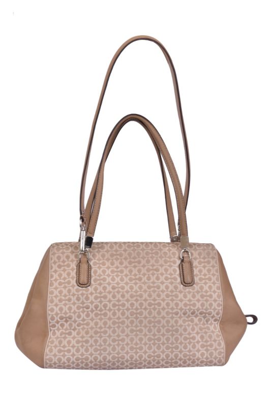 Coach Beige Monogram Shoulder Bag