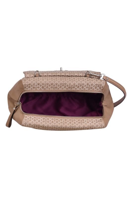 Coach Beige Monogram Shoulder Bag