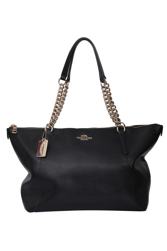 COACH CAMMIE CHAIN TOTE BAG IN BLACK