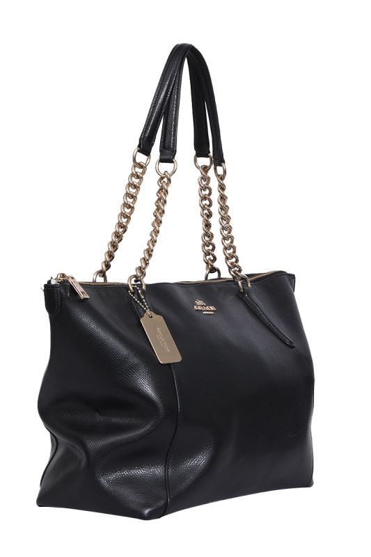 COACH CAMMIE CHAIN TOTE BAG IN BLACK