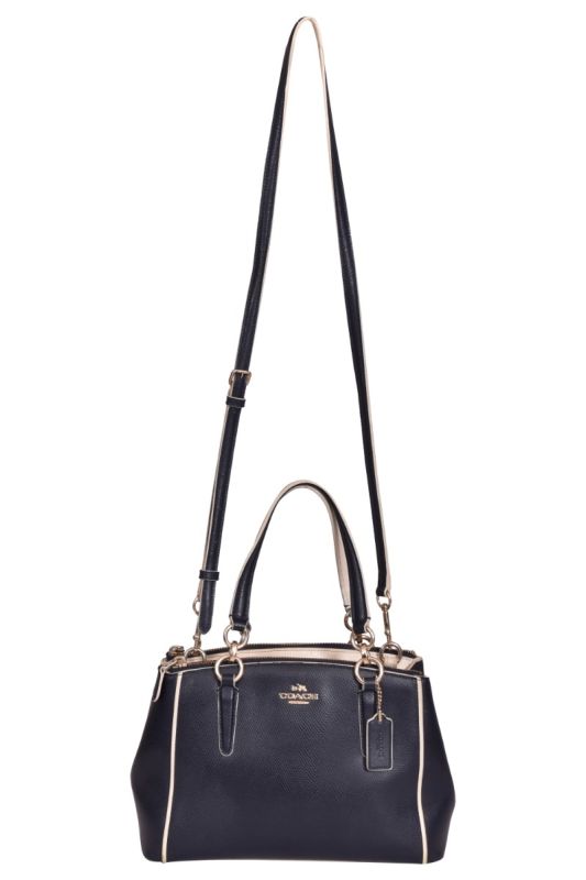 Coach Christie Midnight Blue Cross Grain Leather Bag