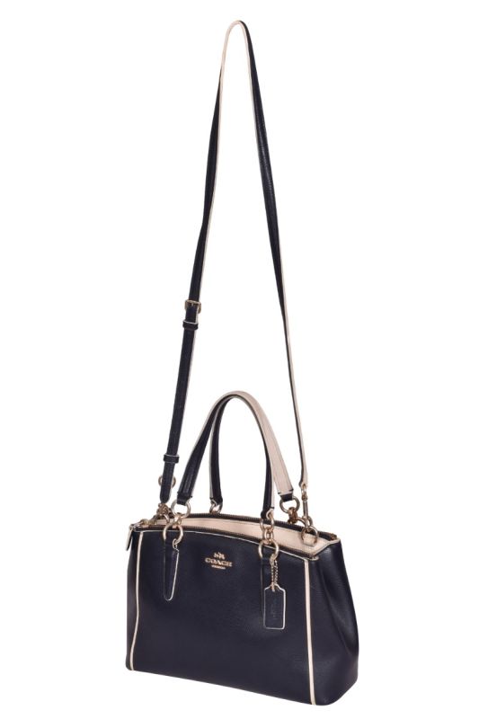 Coach Christie Midnight Blue Cross Grain Leather Bag