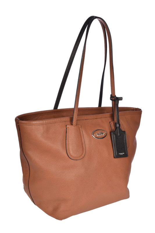 COACH HAVAN LEATHER DOUBLE HANDS TOTE BAG