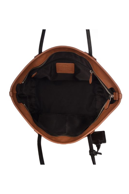 COACH HAVAN LEATHER DOUBLE HANDS TOTE BAG