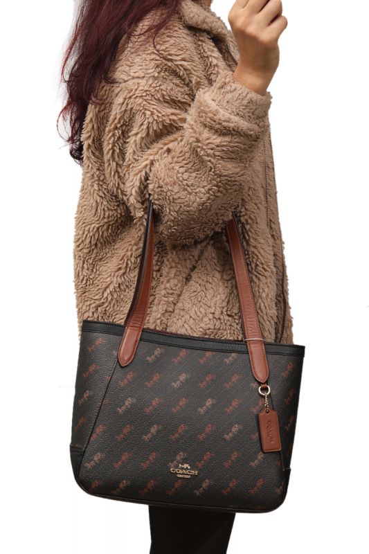 COACH HORSE AND CARRIAGE DOT PRINT TOTE