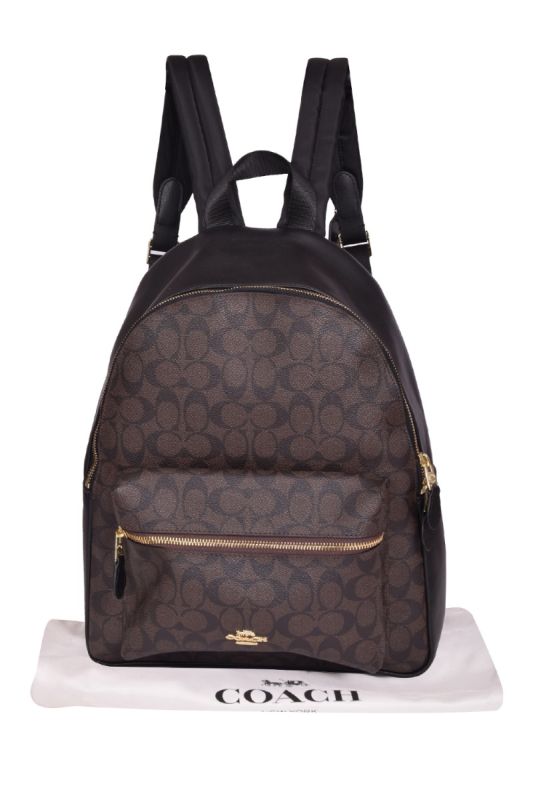 Coach Large Charlie Signature Coated Canvas Monogram Backpack