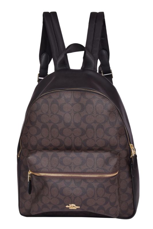 Coach Large Charlie Signature Coated Canvas Monogram Backpack