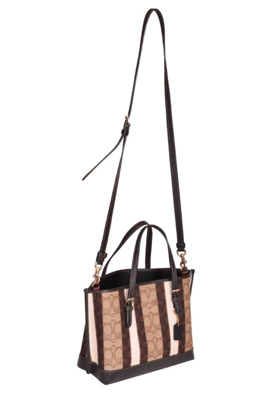 Coach Mollie Signature Jacquard with Stripes Tote Bag