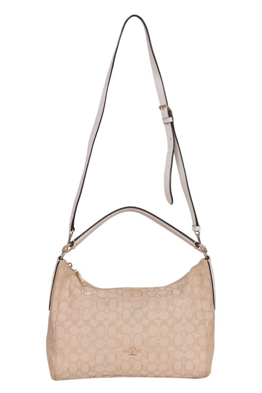 Coach Monogram Beige Shoulder Bag