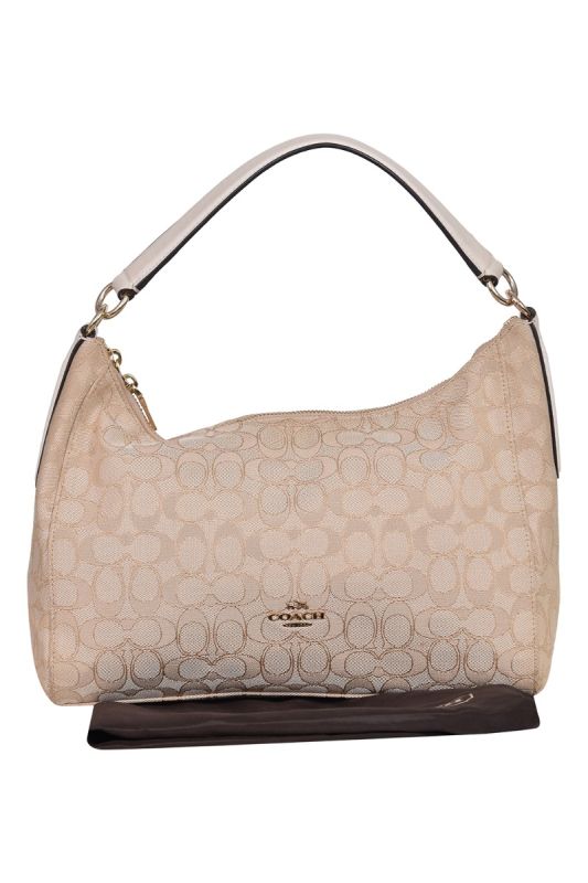 Coach Monogram Beige Shoulder Bag