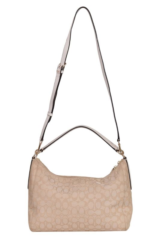 Coach Monogram Beige Shoulder Bag