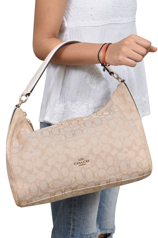 Coach Monogram Beige Shoulder Bag