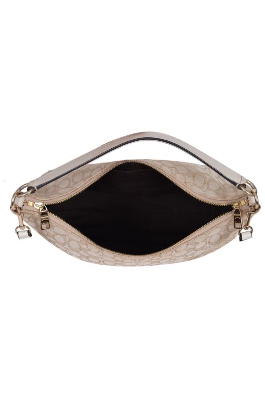 Coach Monogram Beige Shoulder Bag