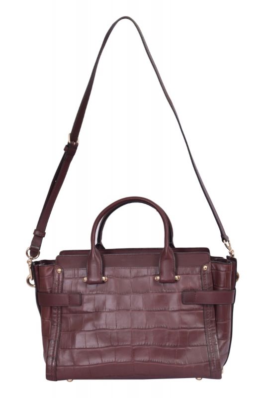 Coach Pebbled Leather Swagger Carryall Handbag