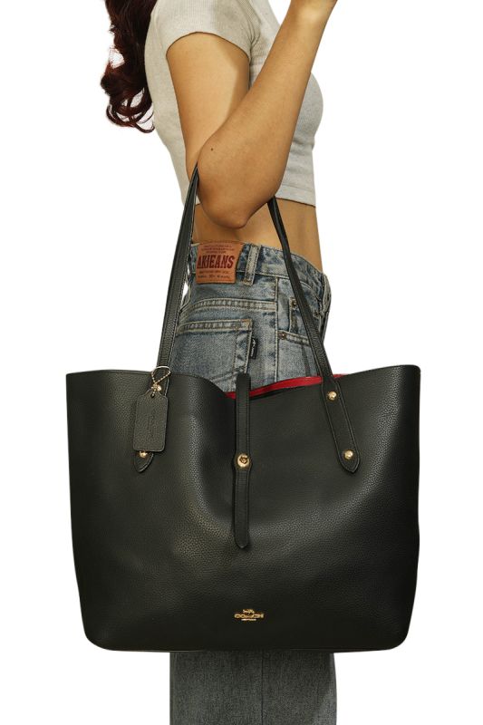 Coach Polished Pebble Leather Market Tote