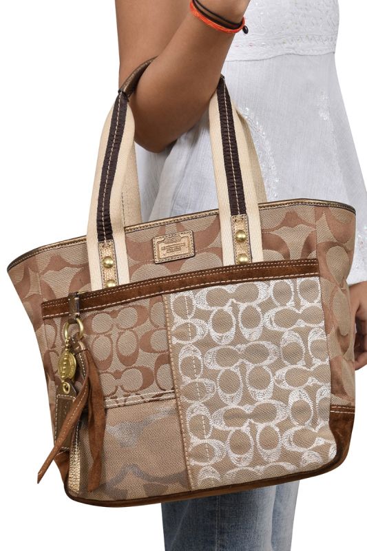 Coach Signature Brown Monogram Handbag