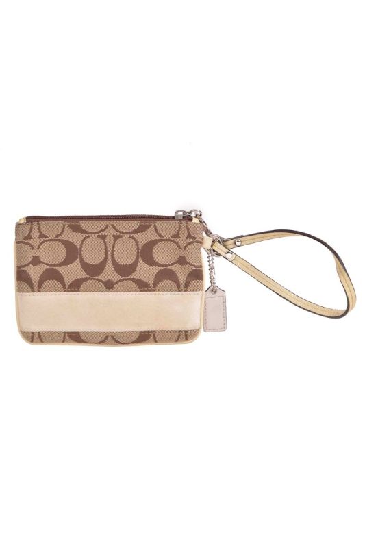 Coach Signature Stripe Jacquard Wristlet