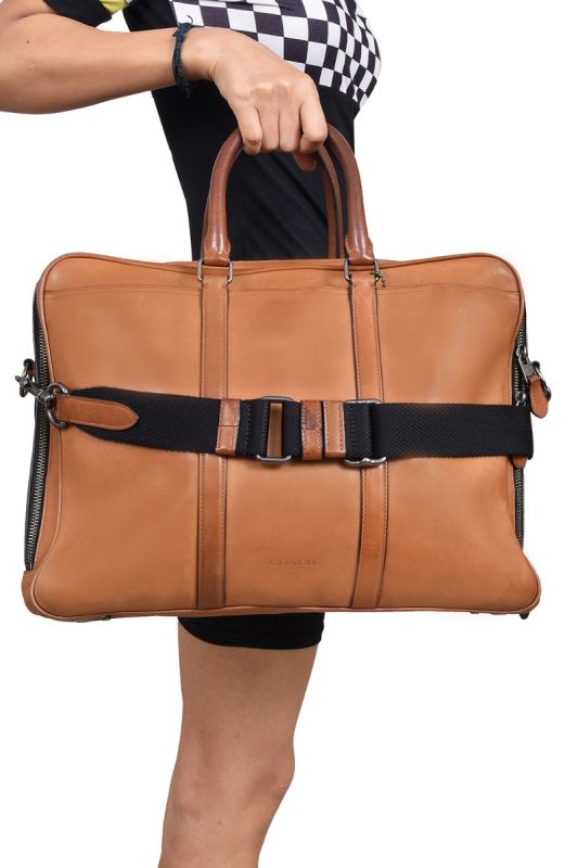 Coach Tan Leather Laptop Bag