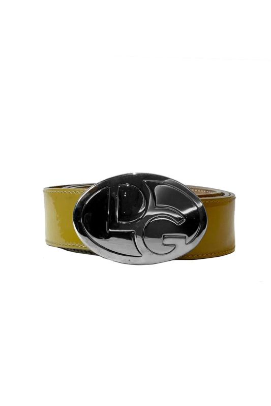 D&G PATENT LEATHER LOGO BELT