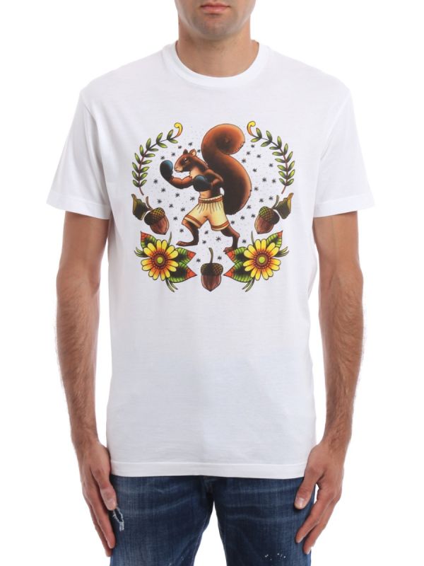 D SQUARED 2 SQUIRREL PRINT T-SHIRT