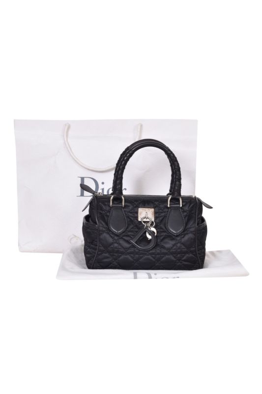 Dior Black Cannage Boston Bag