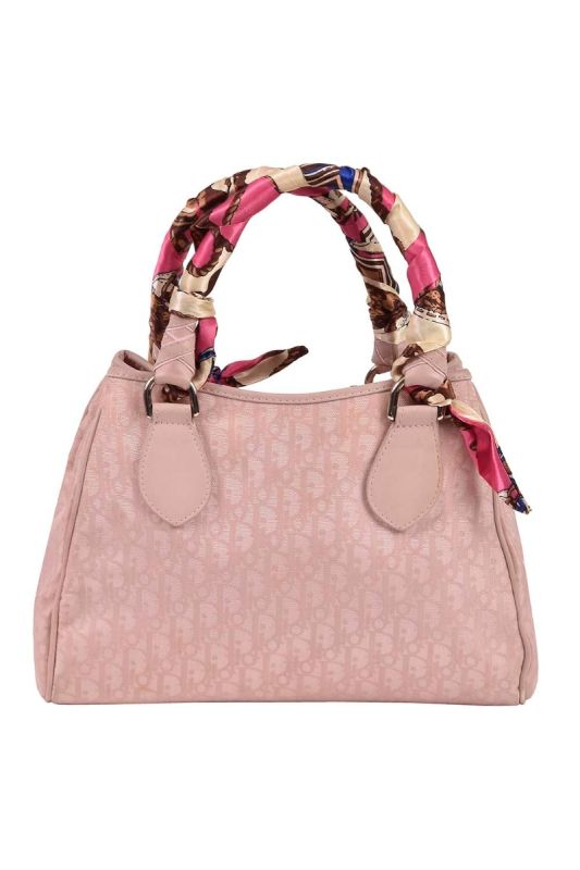 Dior Pink Oblique Nylon and Leather Lovely Tote