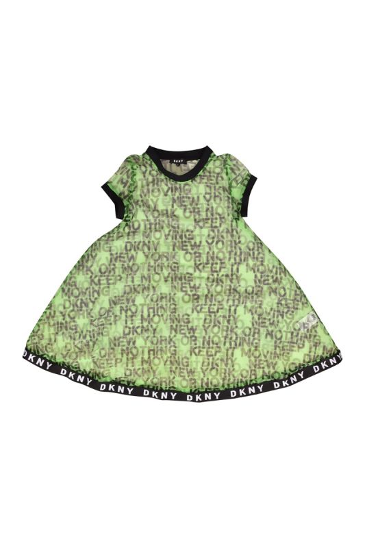 DKNY Kid’s Mesh & Milano Slogan Dresses