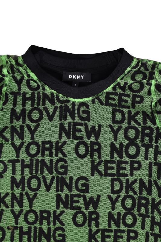 DKNY Kid’s Mesh & Milano Slogan Dresses