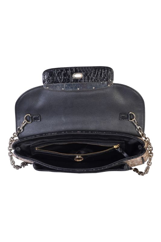 DKNY MONOGRAM CANVAS SHOULDER BAG