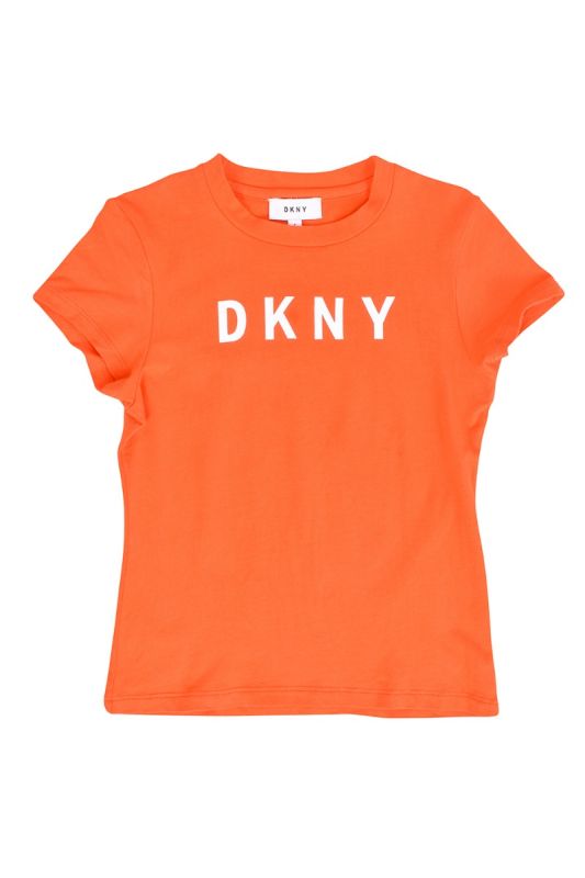 DKNY ORANGE COTTON LOGO  T-SHIRT